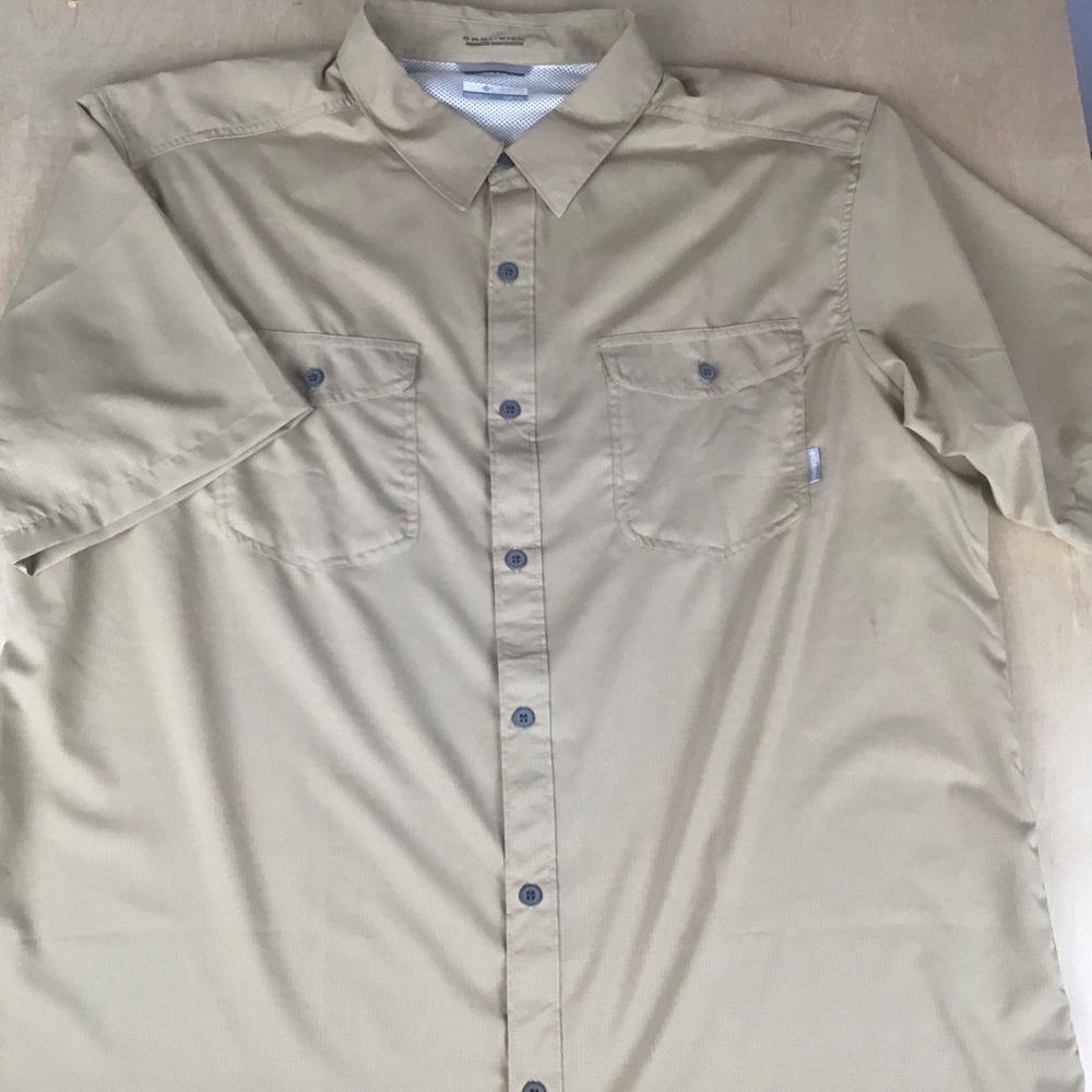 Columbia Omni Wick Mens 2XT Utilizer II Fishing Shirt Vented Brown